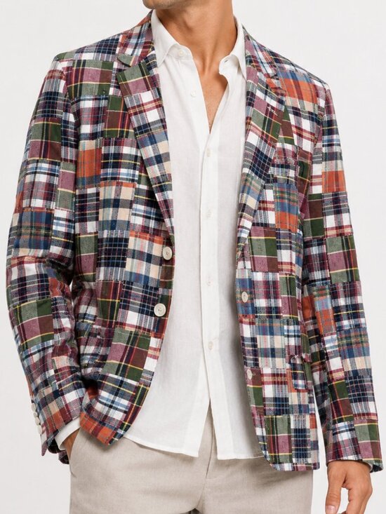 Jos. A. Bank Other - JOS A BANK Plaid Madras Sport Coat Blazer Mens 44 XL Preppy